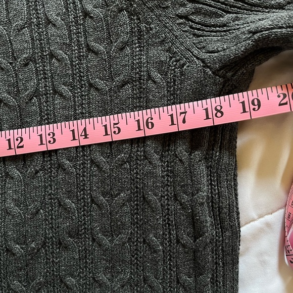Dark Gray Cable Knit Turtleneck Sweater - Picture 5 of 6